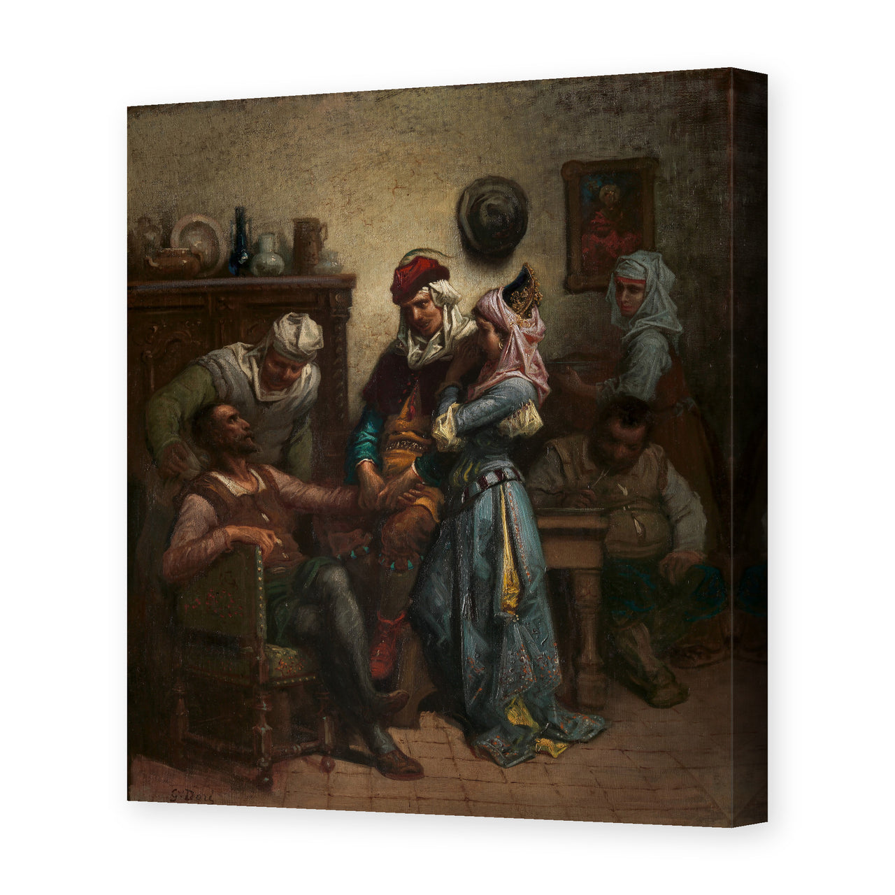Gustave Dore - Don Quixote and Sancho Panza Entertained by Basil and Quiteria - gallery wrap hero