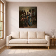 Gustave Dore - Don Quixote and Sancho Panza Entertained by Basil and Quiteria - gallery wrap lifestyle living room 1