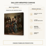 Gustave Dore - Don Quixote and Sancho Panza Entertained by Basil and Quiteria - gallery wrap product details infographic