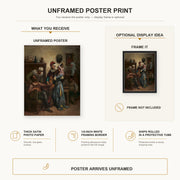 Gustave Dore - Don Quixote and Sancho Panza Entertained by Basil and Quiteria - poster print combined product and display infographic