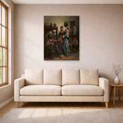 Gustave Dore - Don Quixote and Sancho Panza Entertained by Basil and Quiteria - poster print lifestyle living room 1 unframed