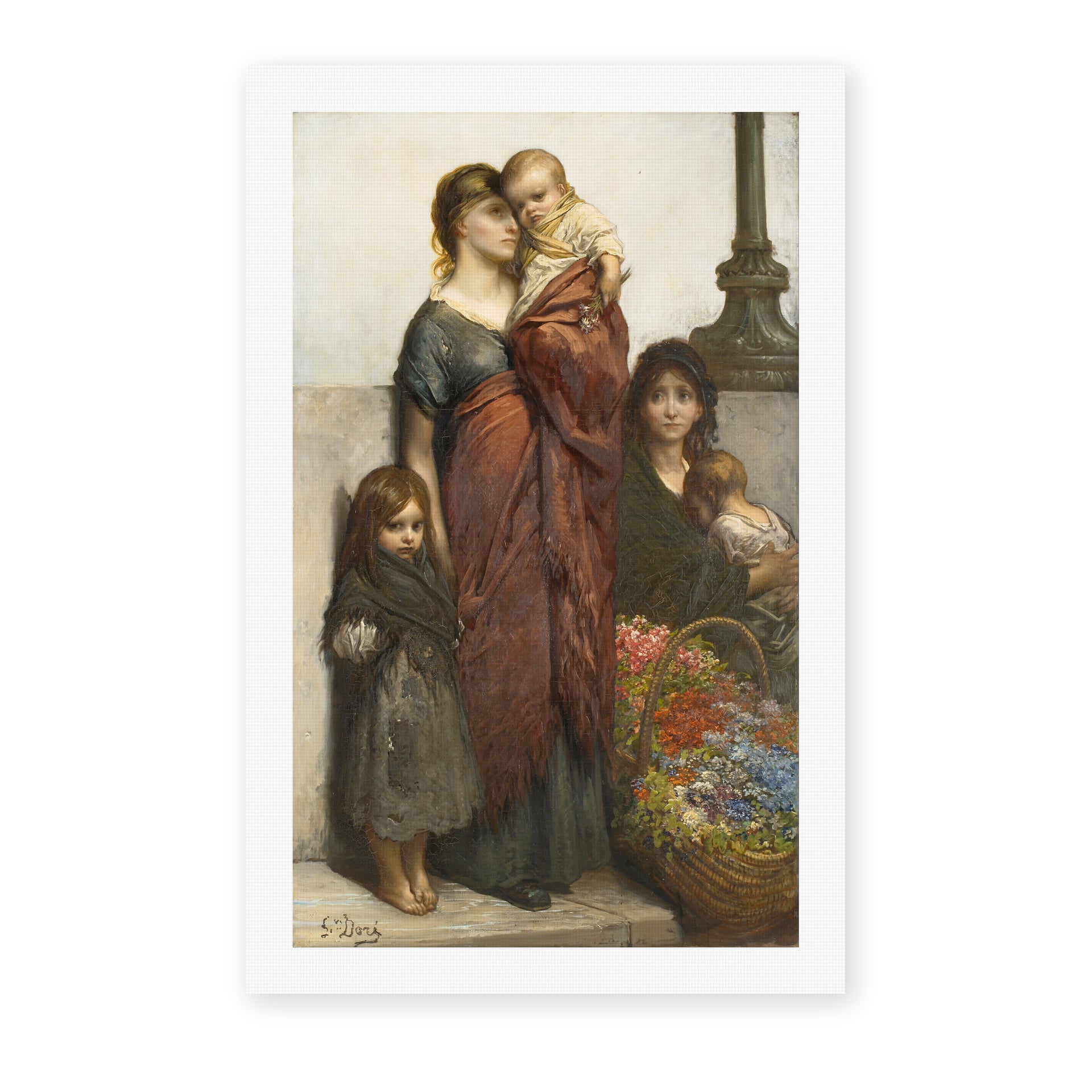Gustave Dore - Flower Sellers of London - canvas print hero
