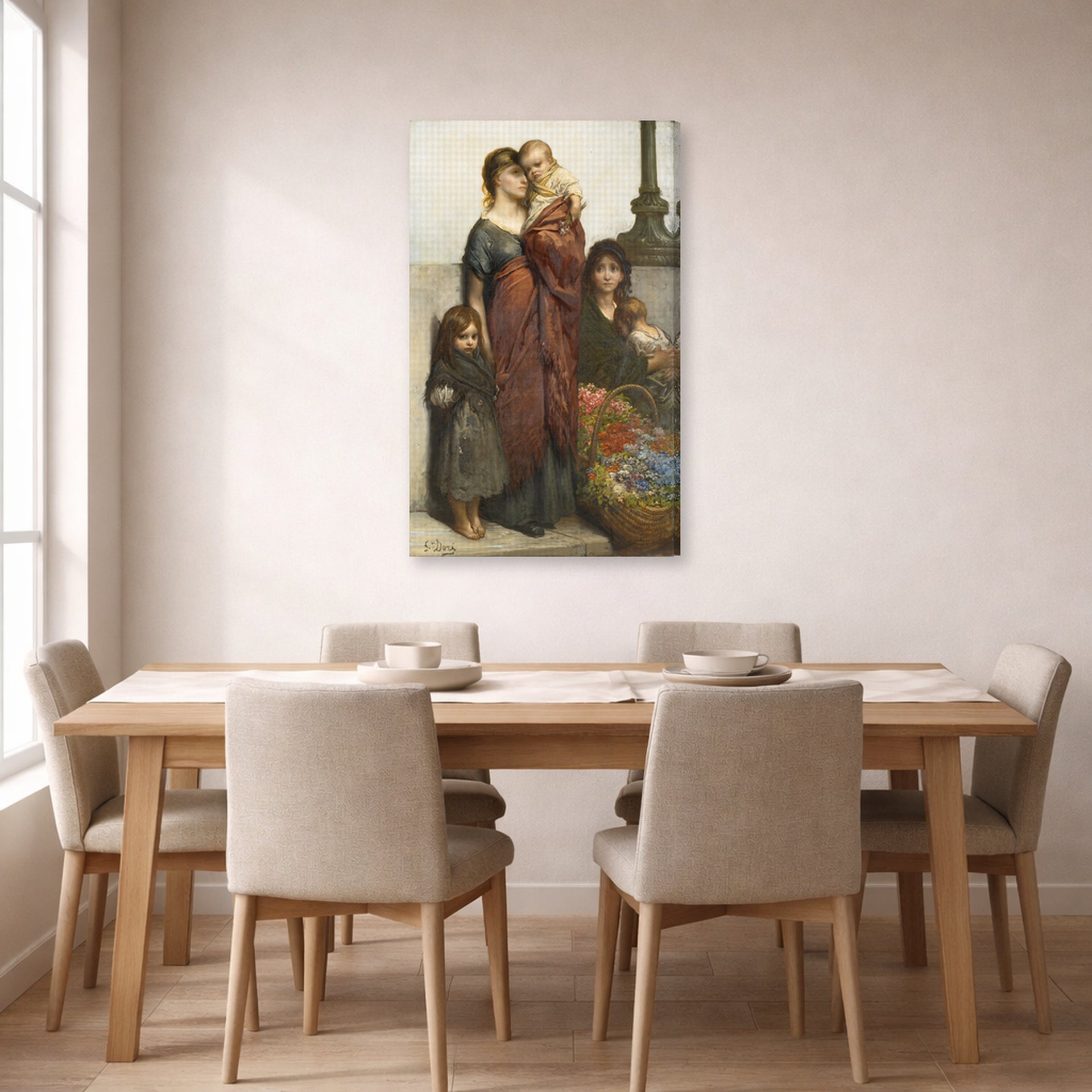 Gustave Dore - Flower Sellers of London - gallery wrap lifestyle dining