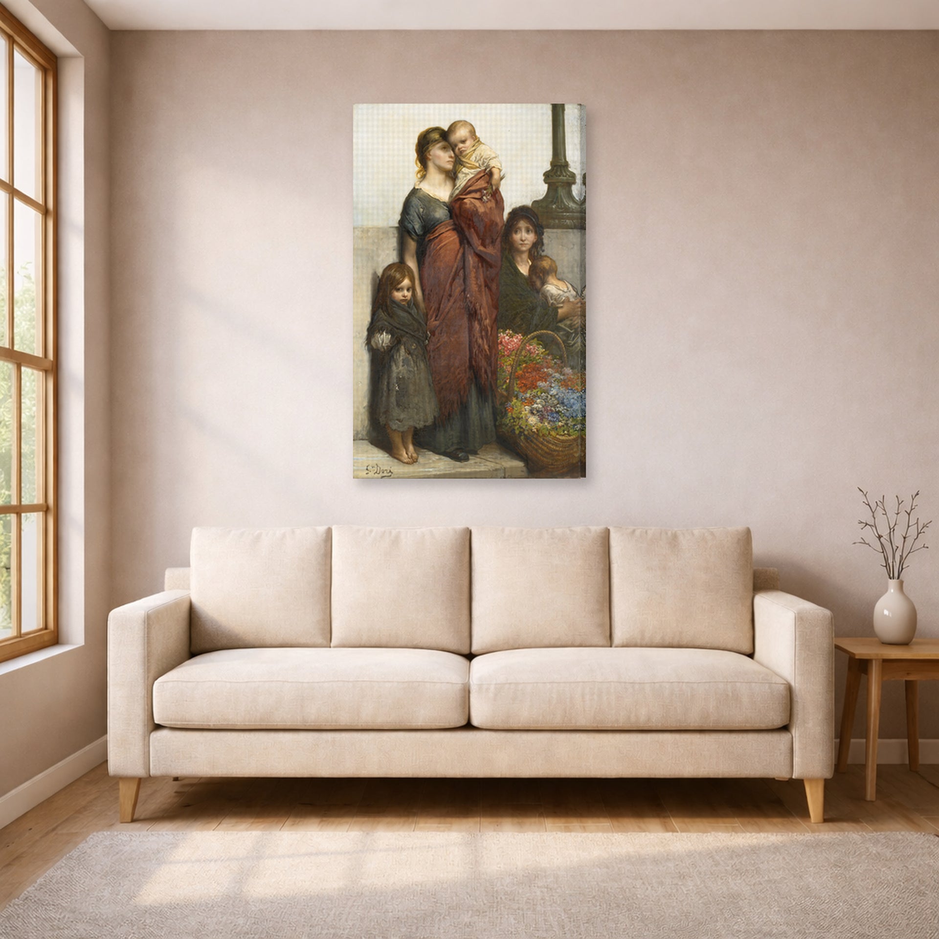 Gustave Dore - Flower Sellers of London - gallery wrap lifestyle living room 1