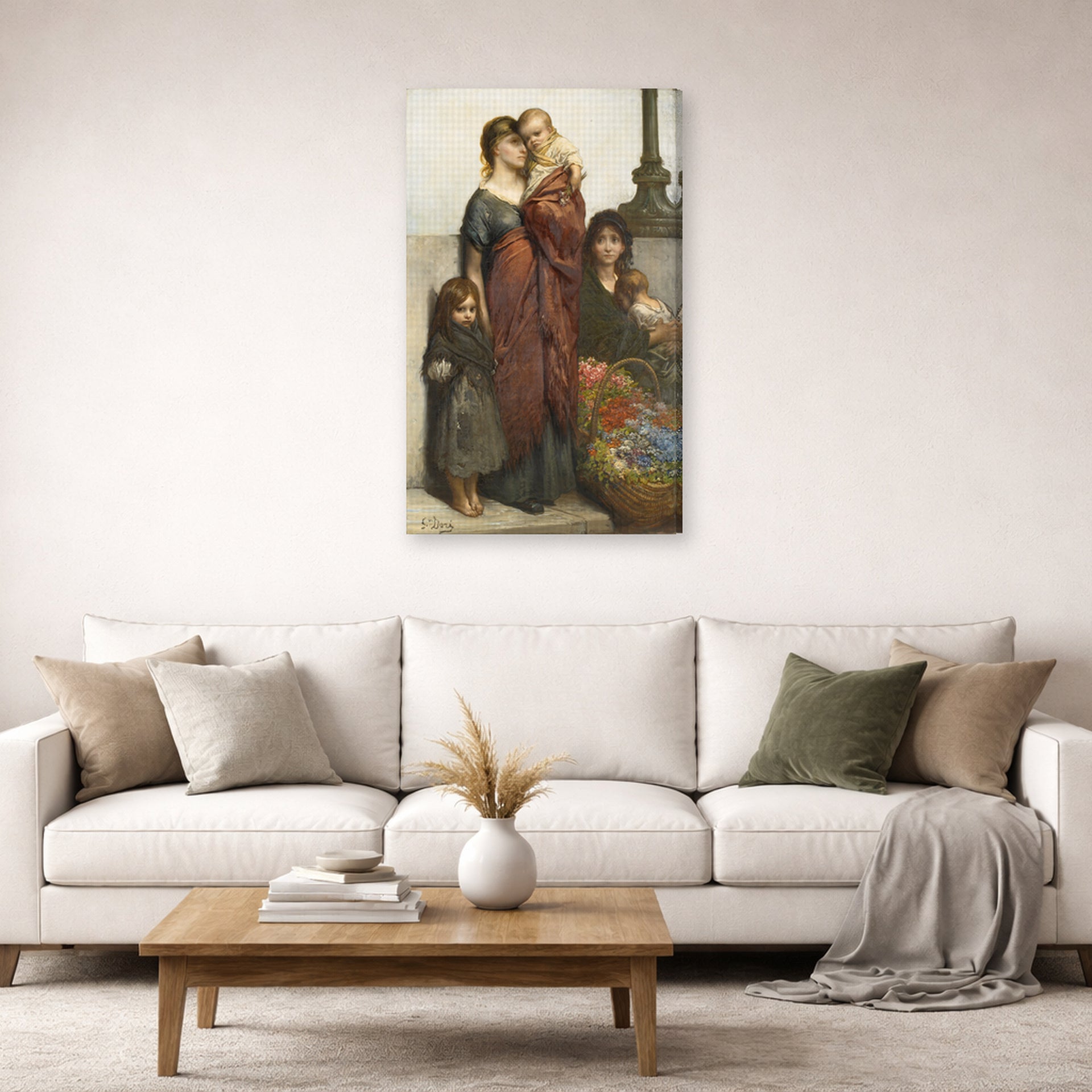 Gustave Dore - Flower Sellers of London - gallery wrap lifestyle living room 2