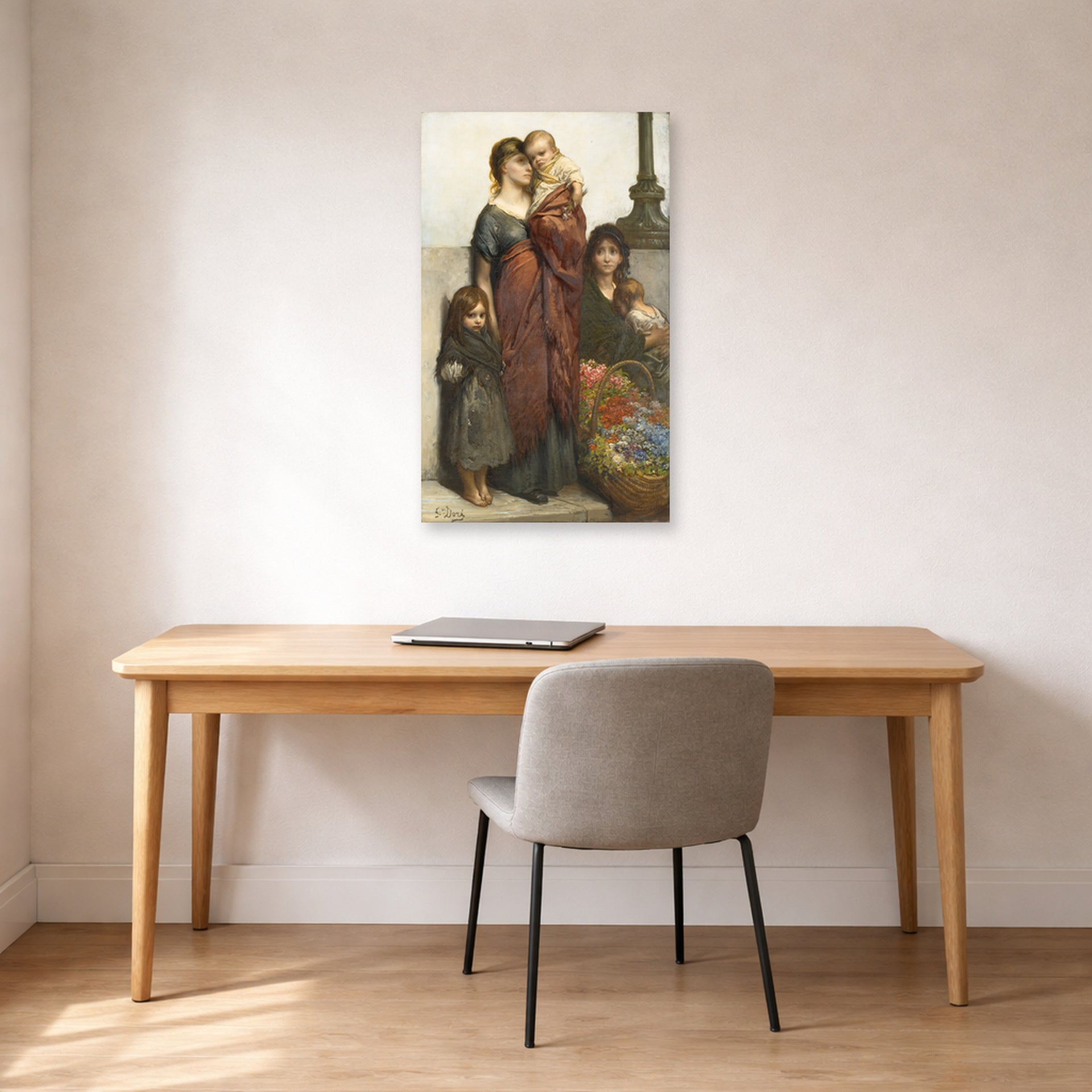 Gustave Dore - Flower Sellers of London - poster print lifestyle office unframed