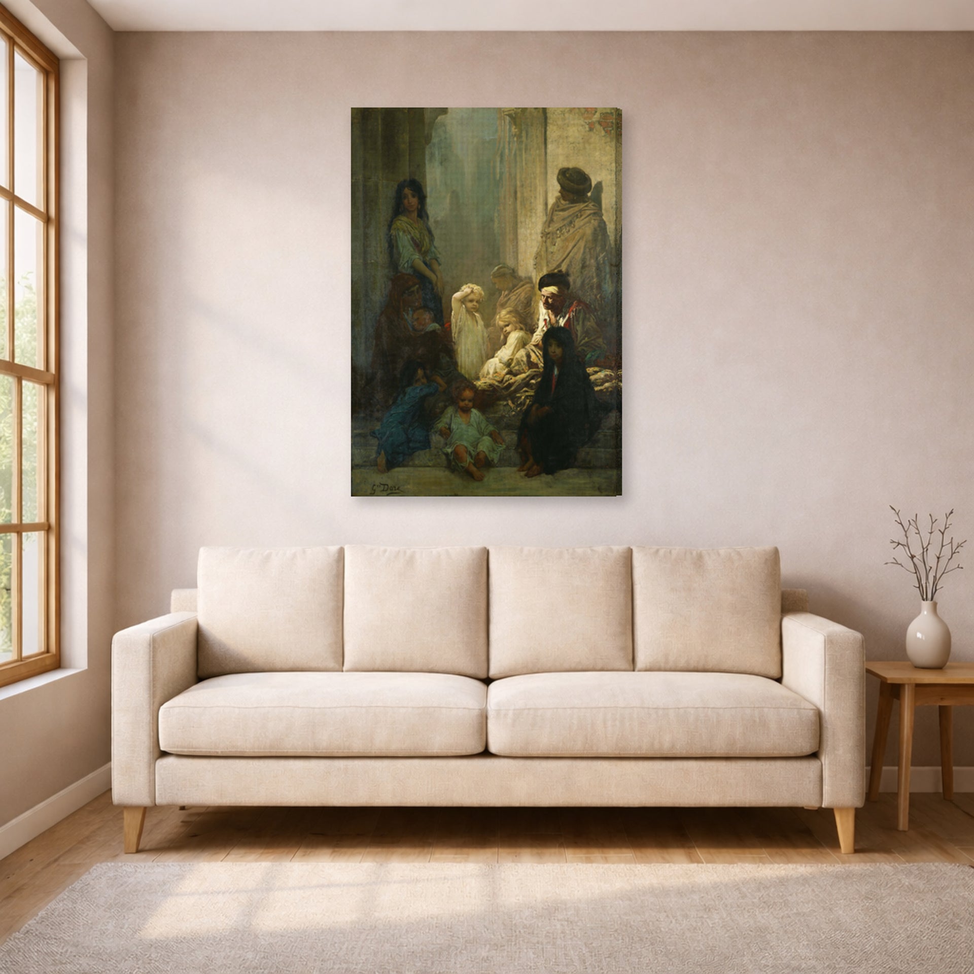 Gustave Dore - La Siesta, Memory of Spain - Gustave Dore La Siesta Memory of Spain gallery wrap lifestyle living room 1