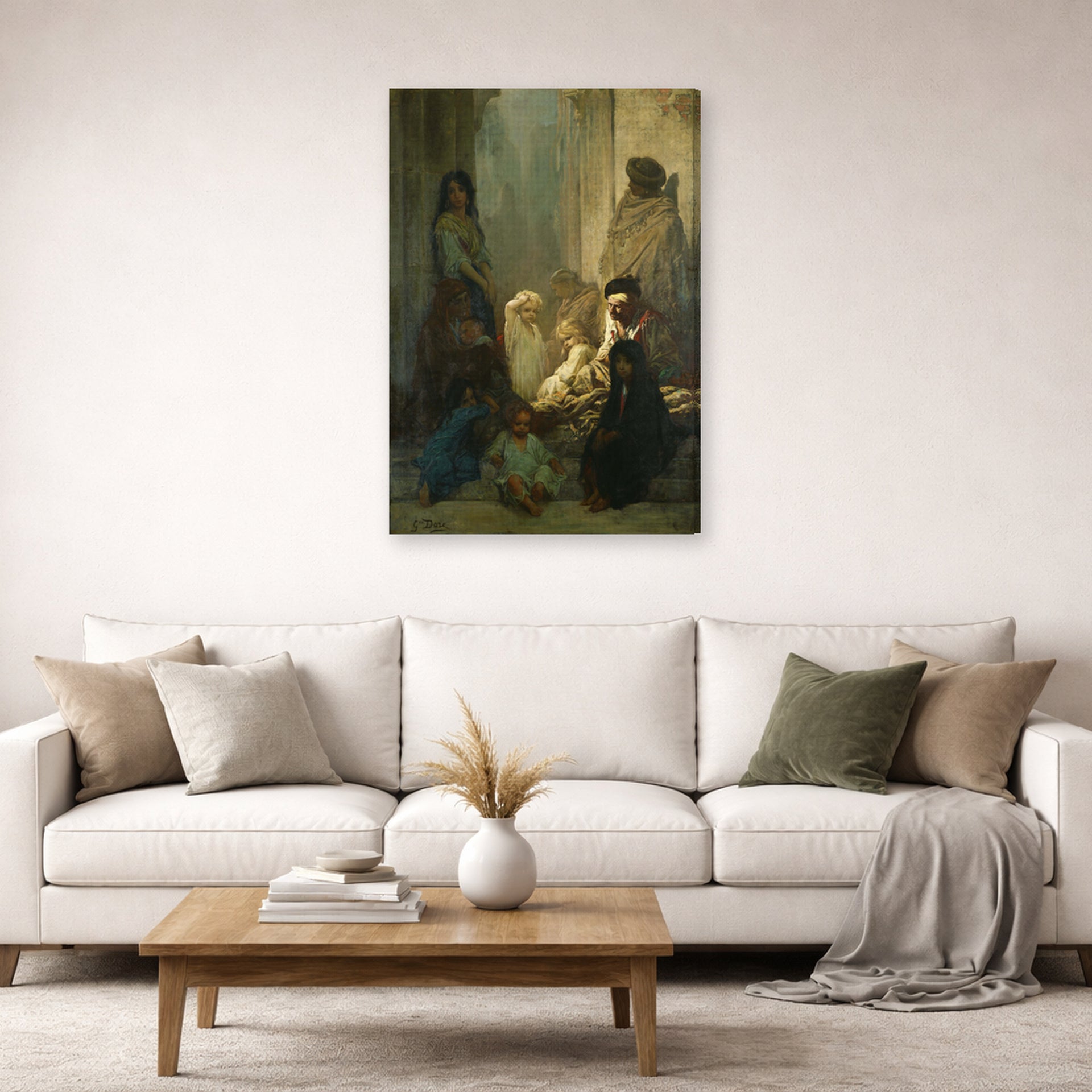 Gustave Dore - La Siesta, Memory of Spain - Gustave Dore La Siesta Memory of Spain gallery wrap lifestyle living room 2