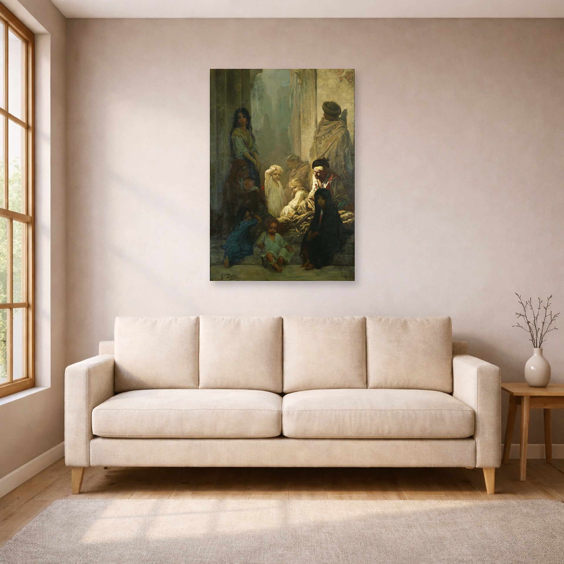 Gustave Dore - La Siesta, Memory of Spain - Gustave Dore La Siesta Memory of Spain poster print lifestyle living room 1 unframed