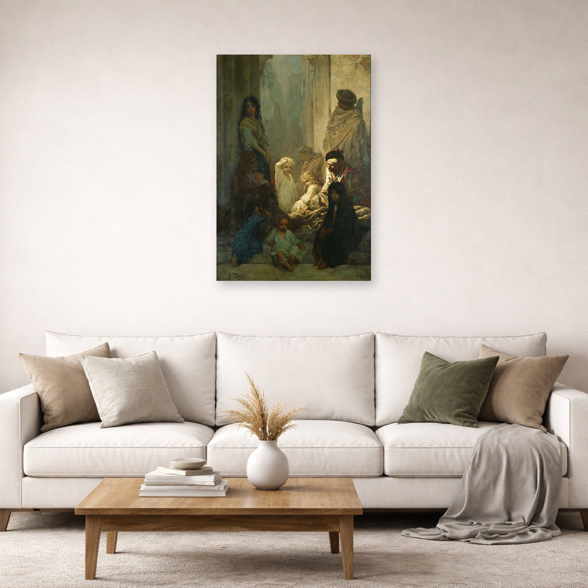 Gustave Dore - La Siesta, Memory of Spain - Gustave Dore La Siesta Memory of Spain poster print lifestyle living room 2 unframed
