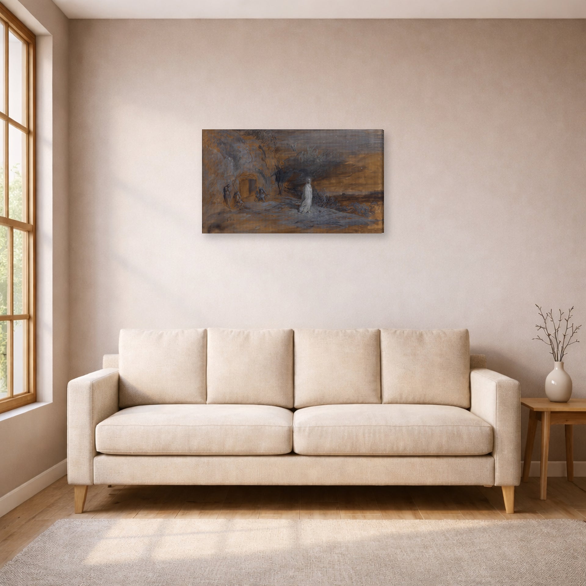 Gustave Dore - Le Christ Sortant Du Tombeau - gallery wrap lifestyle living room 1