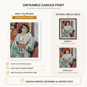 Henri Matisse - Algerian Woman canvas print size comparison and framing display infographic