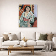 Gallery-wrapped canvas print of Henri Matisse's Algerian Woman hanging in a living room, view 2