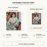 Henri Matisse - Algerian Woman poster print size comparison display infographic