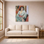 Unframed poster print of Henri Matisse's Algerian Woman displayed in a living room, view 1