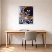 Gallery-wrapped canvas print of Henri Matisse's Anemone and Mirror hanging in a home office