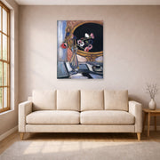 Unframed poster print of Henri Matisse's Anemone and Mirror displayed in a living room, view 1