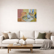 Unframed poster print of Henri Matisse's Anemones & Chinese Vase displayed in a living room, view 2