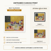 Henri Matisse - Anémones Et Grenades canvas print size comparison and framing display infographic