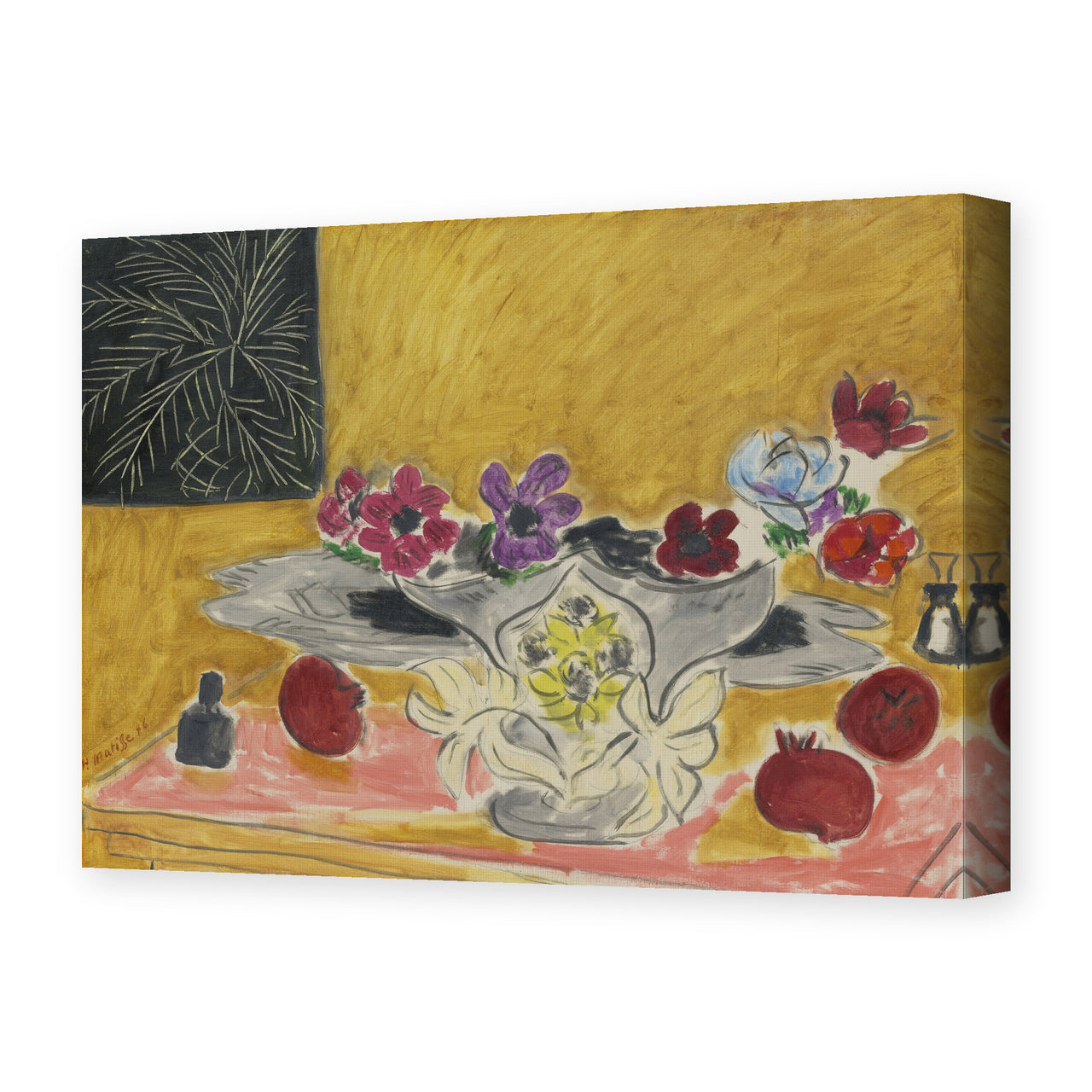 Henri Matisse's Anémones Et Grenades painting reproduced as a gallery-wrapped canvas print