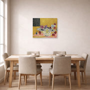 Unframed poster print of Henri Matisse's Anémones Et Grenades displayed on a dining room wall
