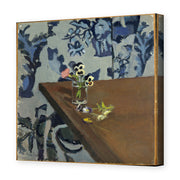 Henri Matisse's Angle Table (violets) painting reproduced as a gallery-wrapped canvas print