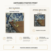 Henri Matisse - Angle Table (violets) poster print size comparison display infographic