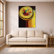 Gallery-wrapped canvas print of Henri Matisse's Apples hanging in a living room, view 1