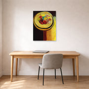 Unframed poster print of Henri Matisse's Apples displayed in a home office