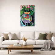 Unframed poster print of Henri Matisse's Artist and Goldfish displayed in a living room, view 2