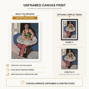 Henri Matisse - Ballet Dancer Seated on a Stool canvas print size comparison and framing display infographic