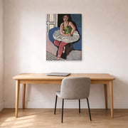 Gallery-wrapped canvas print of Henri Matisse's Ballet Dancer Seated on a Stool hanging in a home office