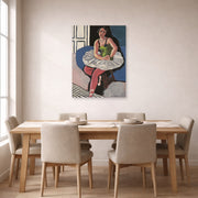 Unframed poster print of Henri Matisse's Ballet Dancer Seated on a Stool displayed on a dining room wall