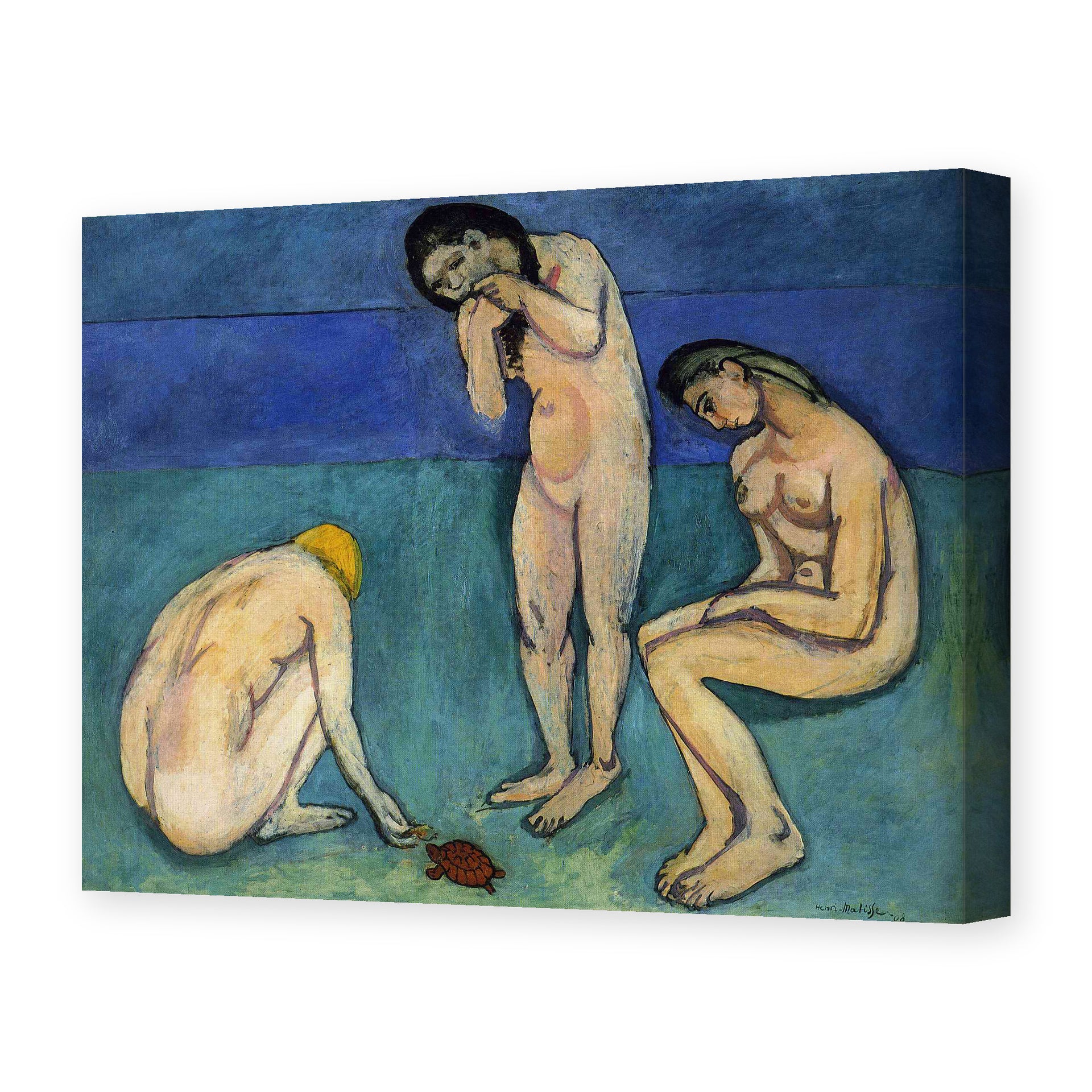 Henri Matisse's Bathers with a Turtle painting reproduced as a gallery-wrapped canvas print
