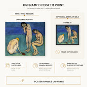 Henri Matisse - Bathers with a Turtle poster print size comparison display infographic