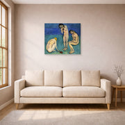 Unframed poster print of Henri Matisse's Bathers with a Turtle displayed in a living room, view 1