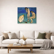 Unframed poster print of Henri Matisse's Bathers with a Turtle displayed in a living room, view 2