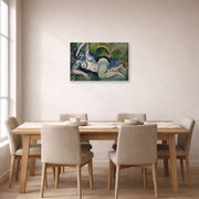 Gallery-wrapped canvas print of Henri Matisse's Blue Nude (Memory of Biskra) hanging on a dining room wall
