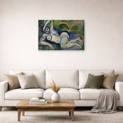 Gallery-wrapped canvas print of Henri Matisse's Blue Nude (Memory of Biskra) hanging in a living room, view 2
