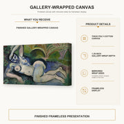 Henri Matisse - Blue Nude (Memory of Biskra) gallery wrap canvas construction and hanging details infographic