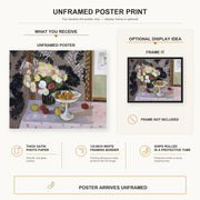 Henri Matisse - Bouquet and Compotier poster print size comparison display infographic
