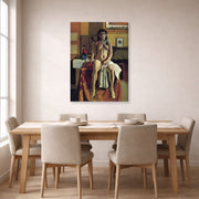Gallery-wrapped canvas print of Henri Matisse's Carmelina hanging on a dining room wall