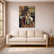Gallery-wrapped canvas print of Henri Matisse's Carmelina hanging in a living room, view 1