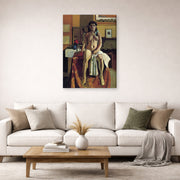 Gallery-wrapped canvas print of Henri Matisse's Carmelina hanging in a living room, view 2