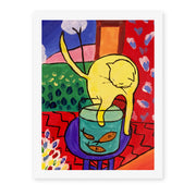 Henri Matisse's Chat Aux Poissons Rouges painting reproduced as a rolled canvas print