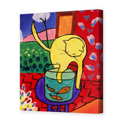 Henri Matisse's Chat Aux Poissons Rouges painting reproduced as a gallery-wrapped canvas print
