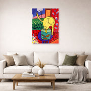 Unframed poster print of Henri Matisse's Chat Aux Poissons Rouges displayed in a living room, view 2