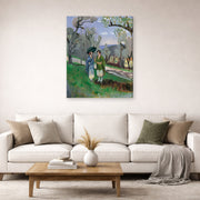 Gallery-wrapped canvas print of Henri Matisse's Conversation Under the Olive Trees hanging in a living room, view 2