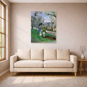 Unframed poster print of Henri Matisse's Conversation Under the Olive Trees displayed in a living room, view 1
