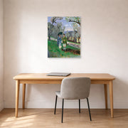 Unframed poster print of Henri Matisse's Conversation Under the Olive Trees displayed in a home office
